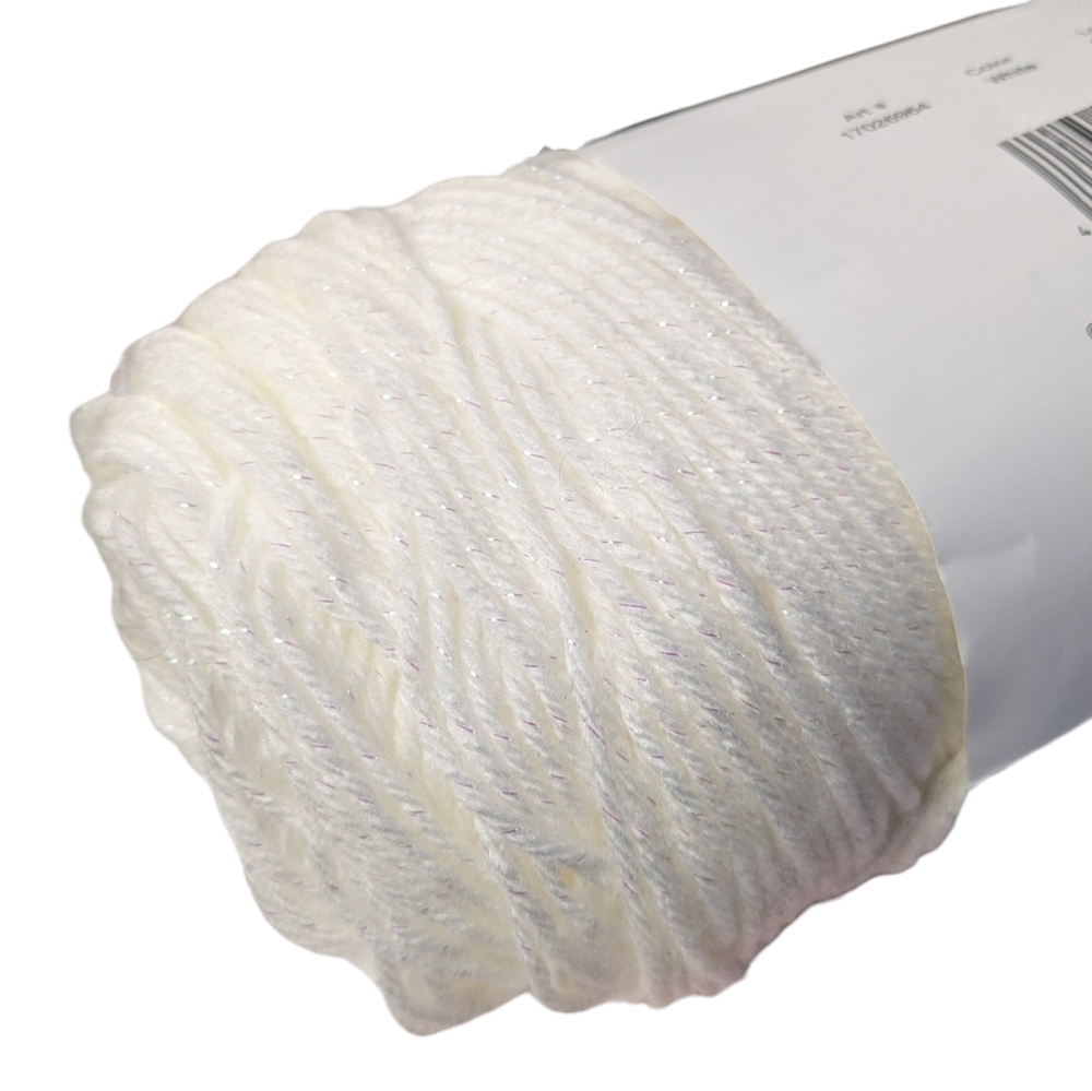 Big Twist Twinkle Acrylic Polyester Yarn White Sparkly Shine Knit Crochet Craft - Picture 3 of 6